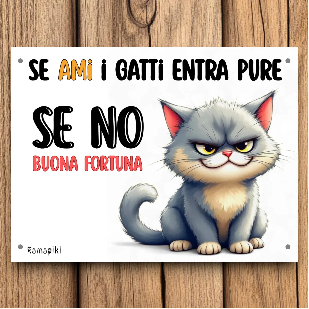 Targa “Se ami i gatti entra pure”